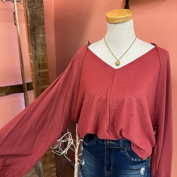 Fantastic Fawn Tops - NEW! Fantastic Fawn Rose V-Neck Blouse